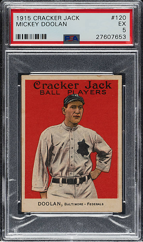 1915 E145 Cracker Jack #120 Mickey Doolan PSA EX 5