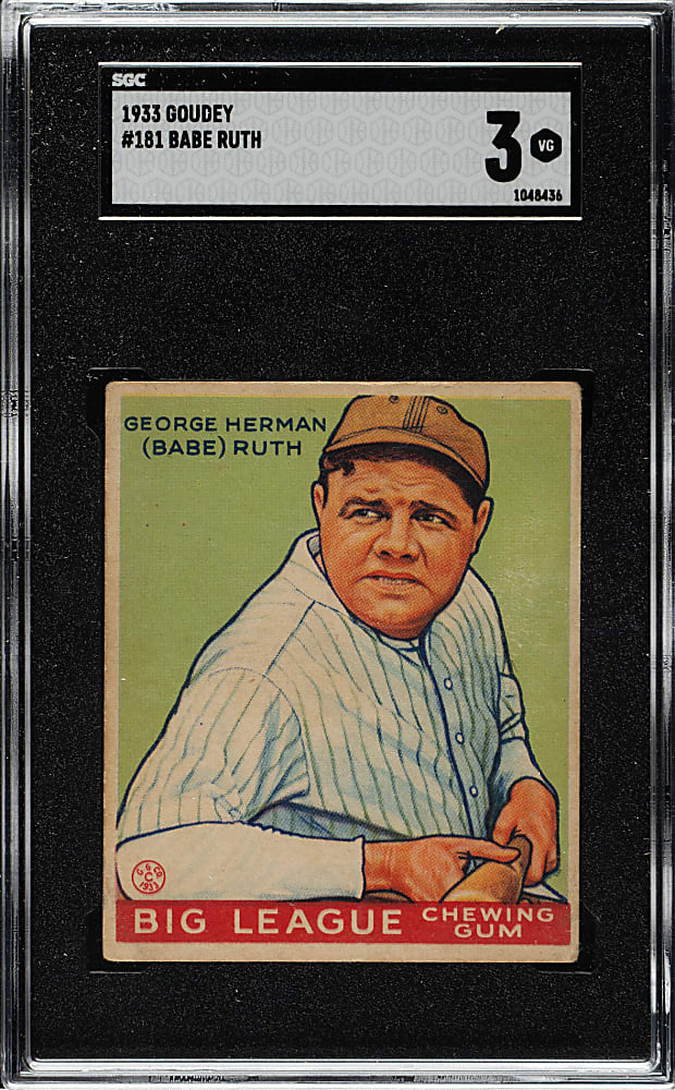 1933 R319 Goudey #181 Babe Ruth SGC VG 3