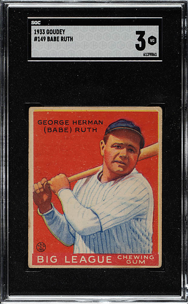 1933 R319 Goudey #149 Babe Ruth SGC VG 3
