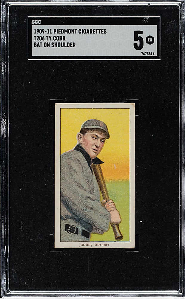 1909-1911 T206 White Border Ty Cobb Bat On Shoulder SGC EX 5