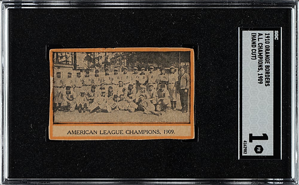 1910 "Orange Borders" American League Champions Detroit Tigers with Ty Cobb SGC POOR 1