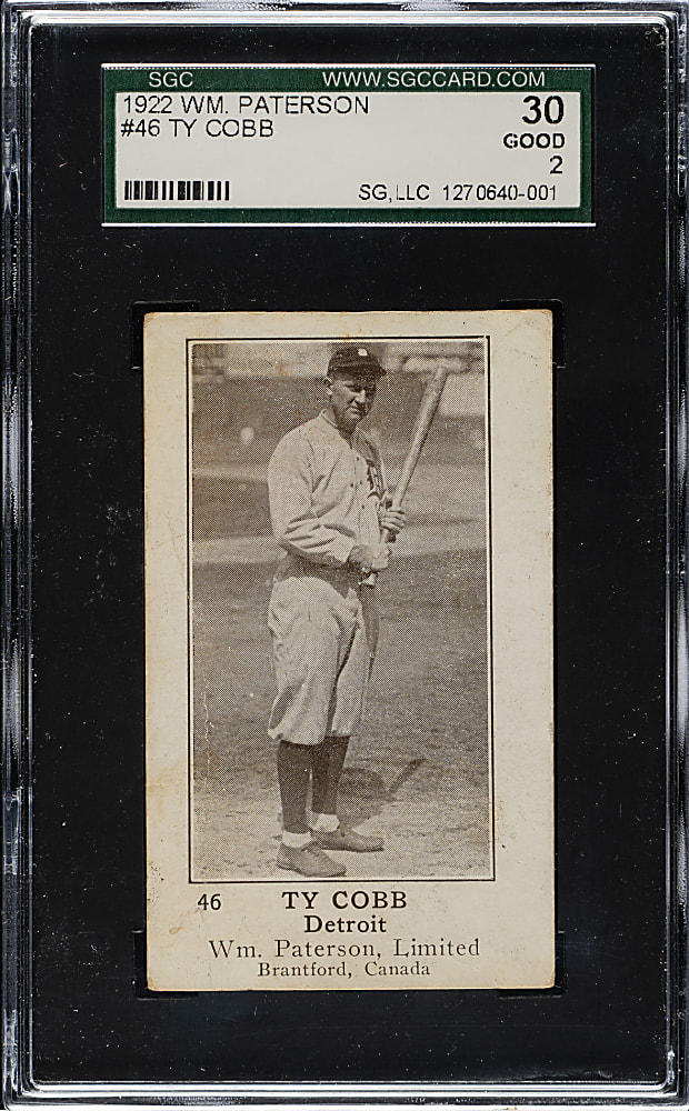 1922 V89 William Paterson #46 Ty Cobb SGC GOOD 30