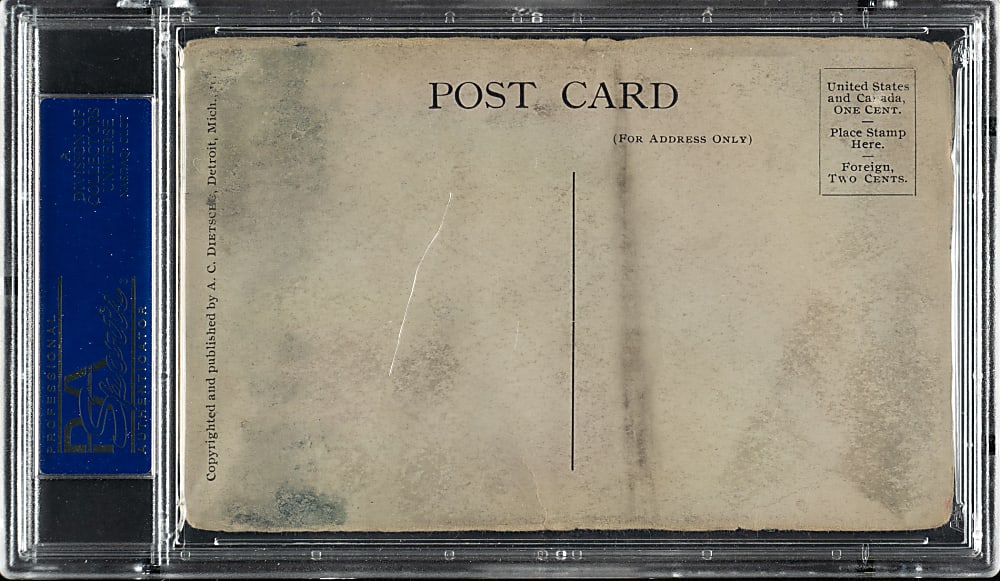 1907-1909 PC765 A.C. Dietsche Detroit Tigers Team Postcard with Ty Cobb PSA POOR 1