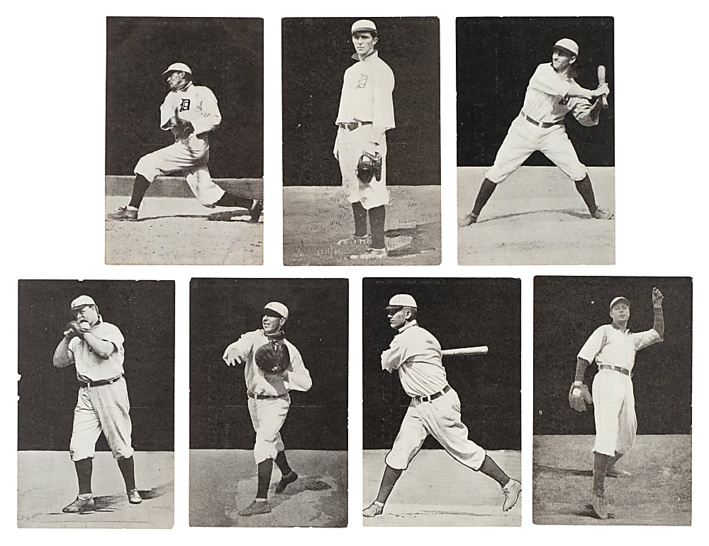 1907 PC765 A. C. Dietsche Detroit Tigers Postcard Partial Set (11/16) Including Hughie Jennings and Sam Crawford