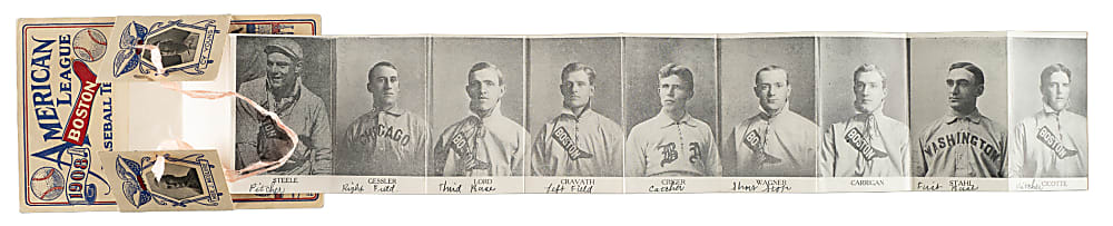 Rare 1908 Boston Red Sox Fold-Out Postcard with Cy Young