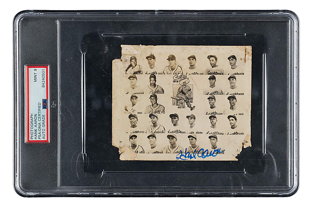1953-1954 Puerto Rican Winter League Caguas Criollos Team Photograph Signed by Hank Aaron PSA/DNA MINT 9