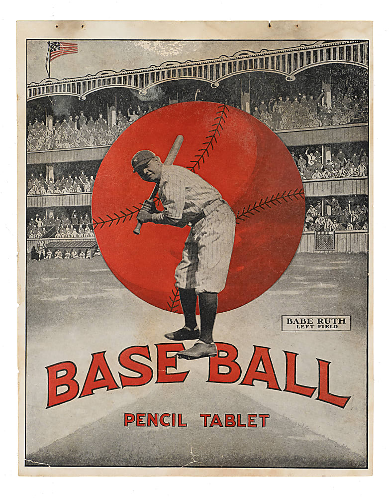 1926-1928 Baseball Pencil Tablet Cover Babe Ruth