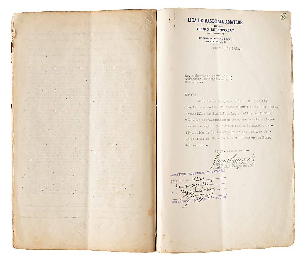1952 Pedro Betancourt Cuban Amateur Baseball League Rulebook