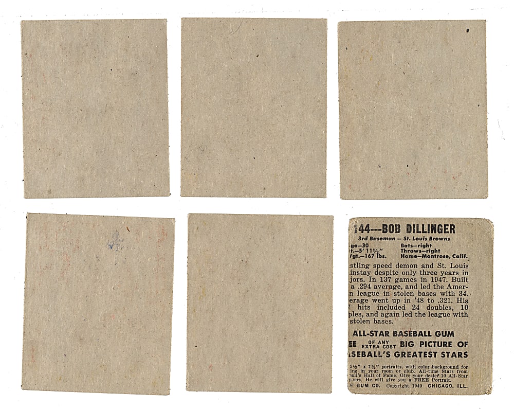 1948-1949 Leaf Short Prints "Rare Leaf" Collection (10) - All Blank and Wrong Backs