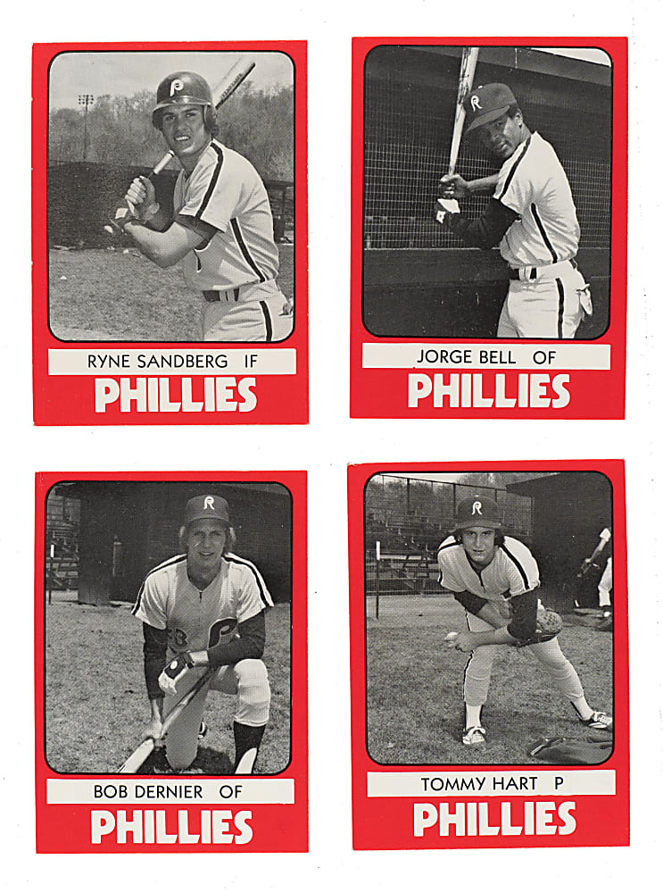 1980 TCMA Reading Phillies Complete Set (24) Including Ryne Sandberg Pre-Rookie