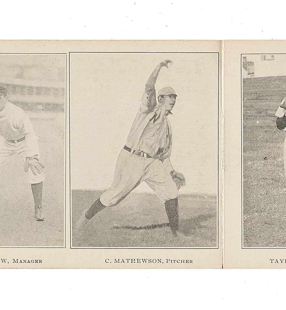 1906 New York Giants Photographic Fold-Out Postcard with Mathewson, McGraw, McGinnity, and Bresnahan