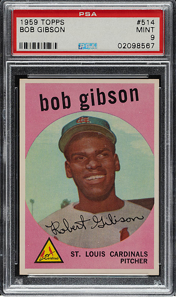 1959 Topps #514 Bob Gibson Rookie PSA MINT 9