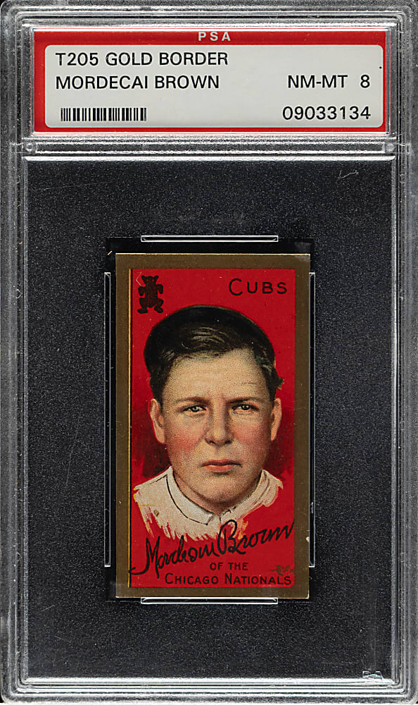 1911 T205 Gold Border Mordecai Brown PSA NM-MT 8