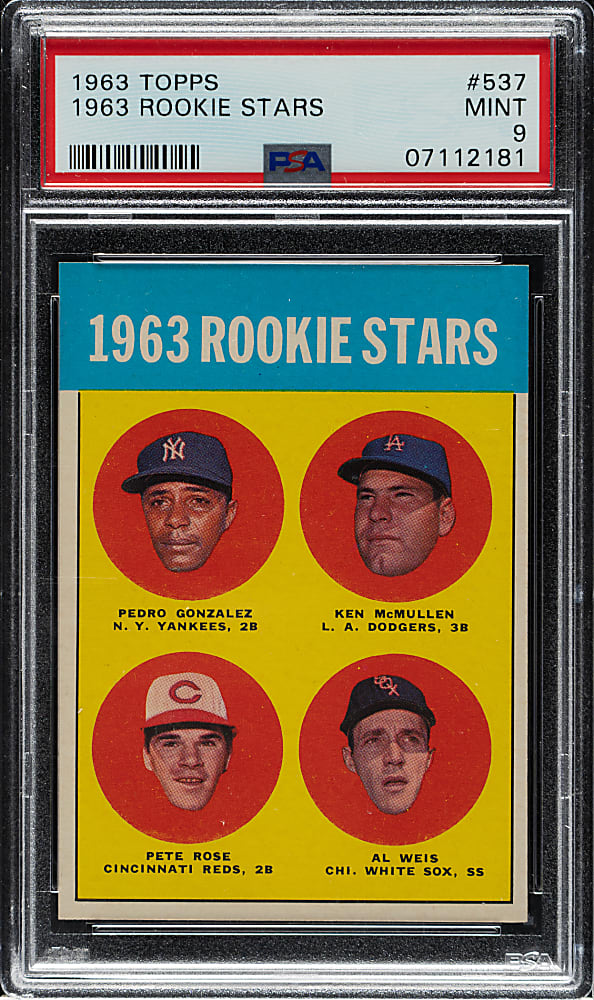 1963 Topps #537 Pete Rose Rookie PSA MINT 9