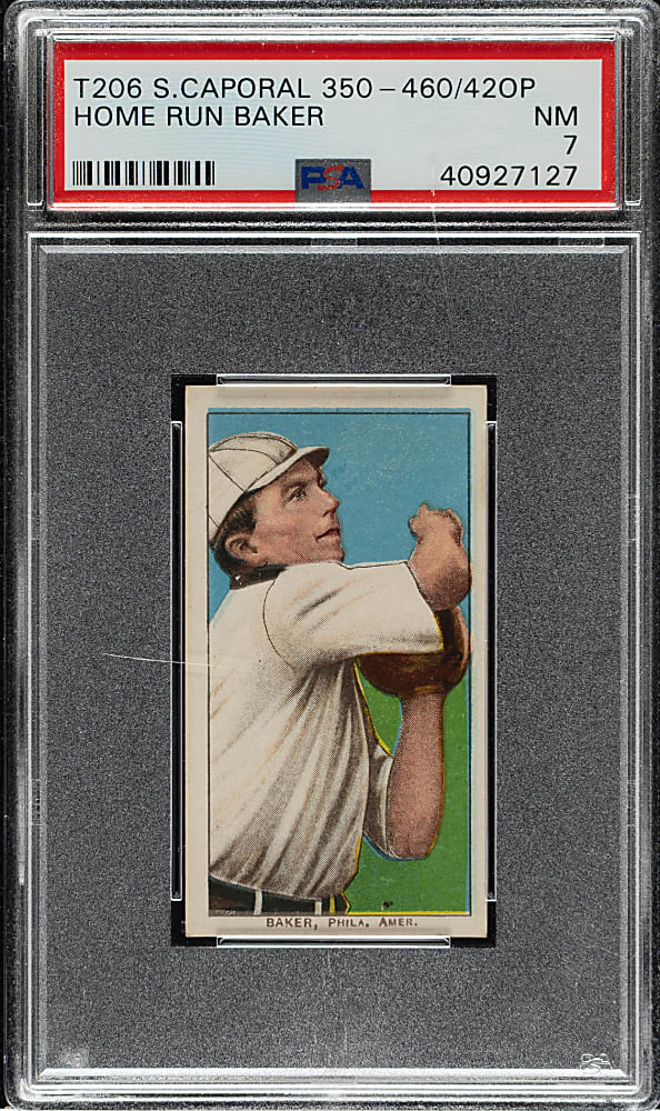 1909-1911 T206 White Border Home Run Baker PSA NM 7