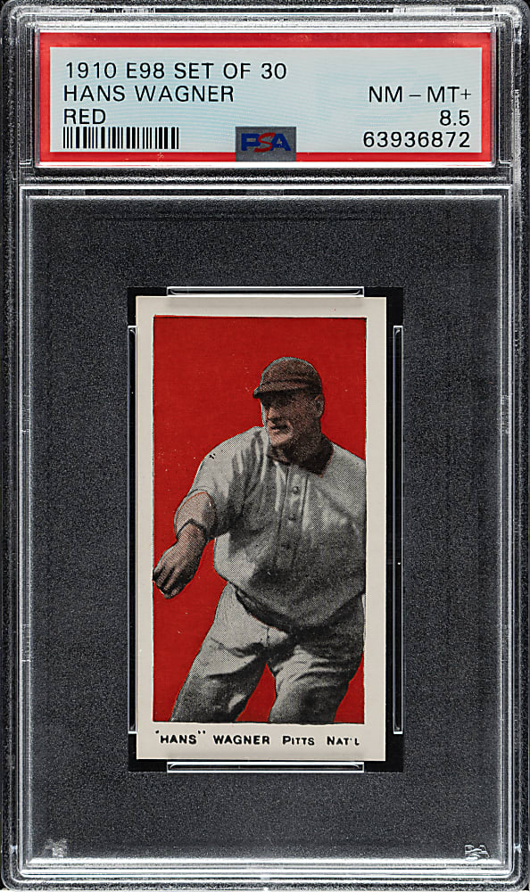 1910 E98 Anonymous "Set of 30" Honus Wagner PSA NM-MT+ 8.5 - Red Background