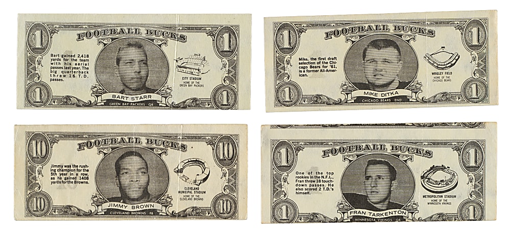 1962 Topps "Football Bucks" Complete Set (48)