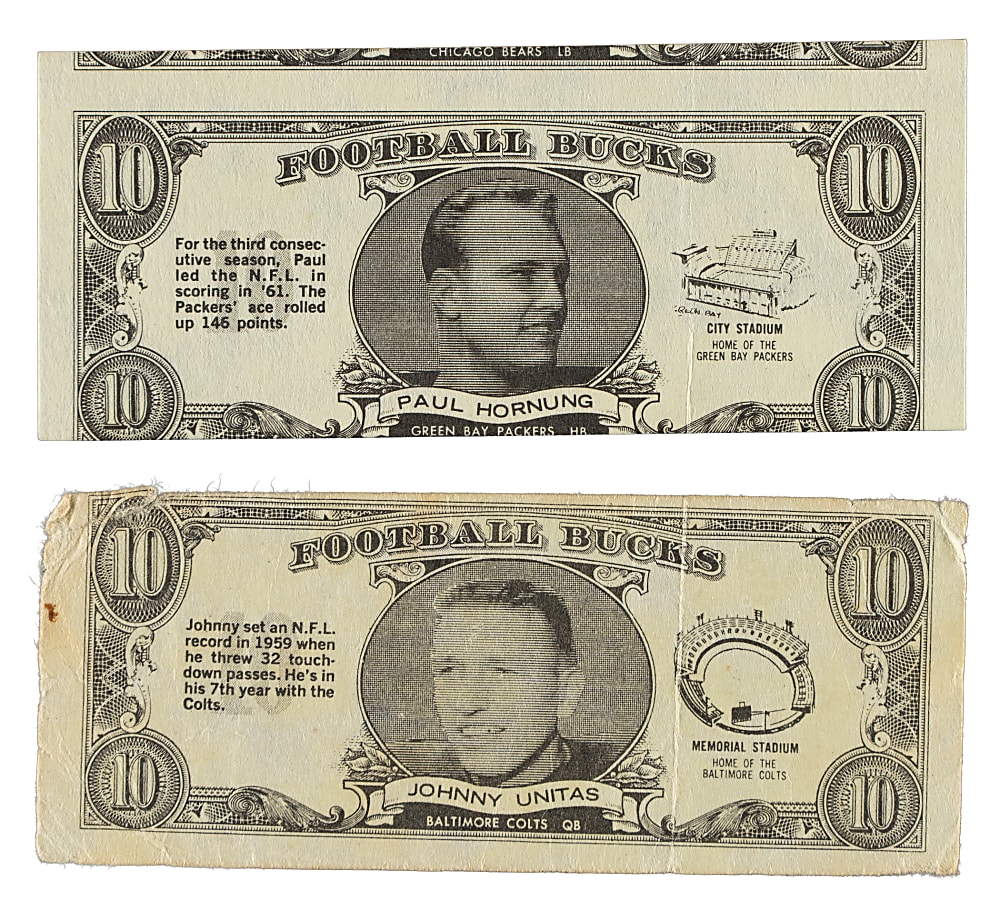 1962 Topps "Football Bucks" Complete Set (48)