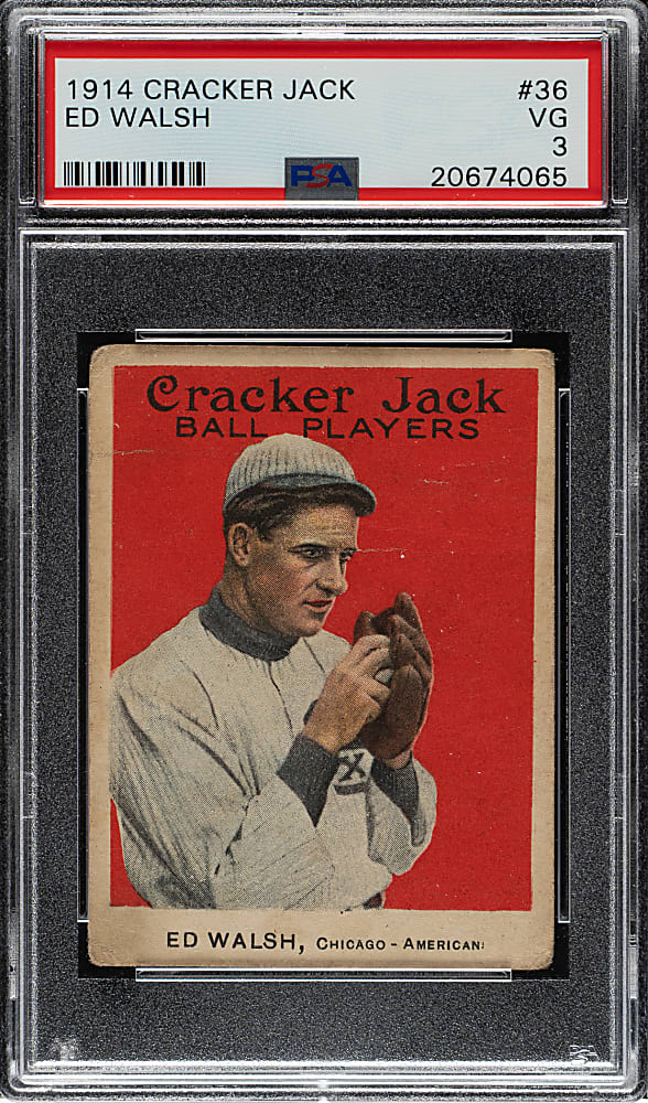 1914 E145 Cracker Jack #36 Ed Walsh PSA VG 3