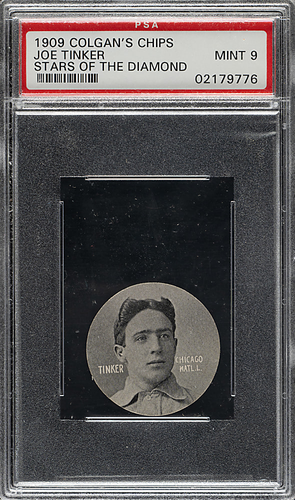 1909-1911 E254 Colgan's Chips Stars of the Diamond Joe Tinker PSA MINT 9 - 1 of 1 - Highest Graded!