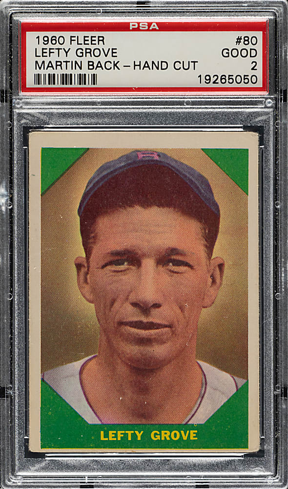 Extremely Rare 1960 Fleer #80 Lefty Grove with Pepper Martin Back PSA GOOD 2