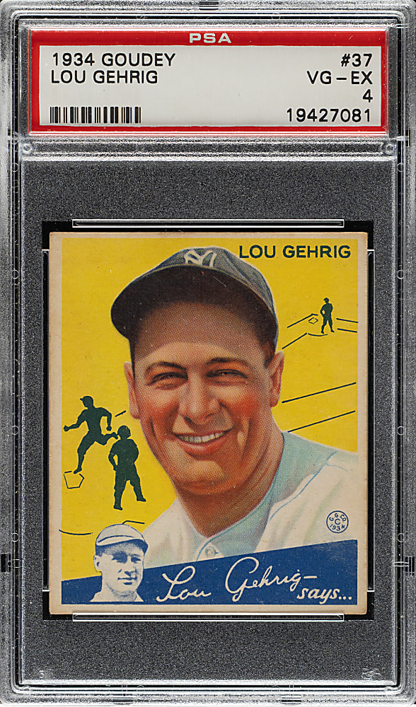 1934 R320 Goudey #37 Lou Gehrig PSA VG-EX 4