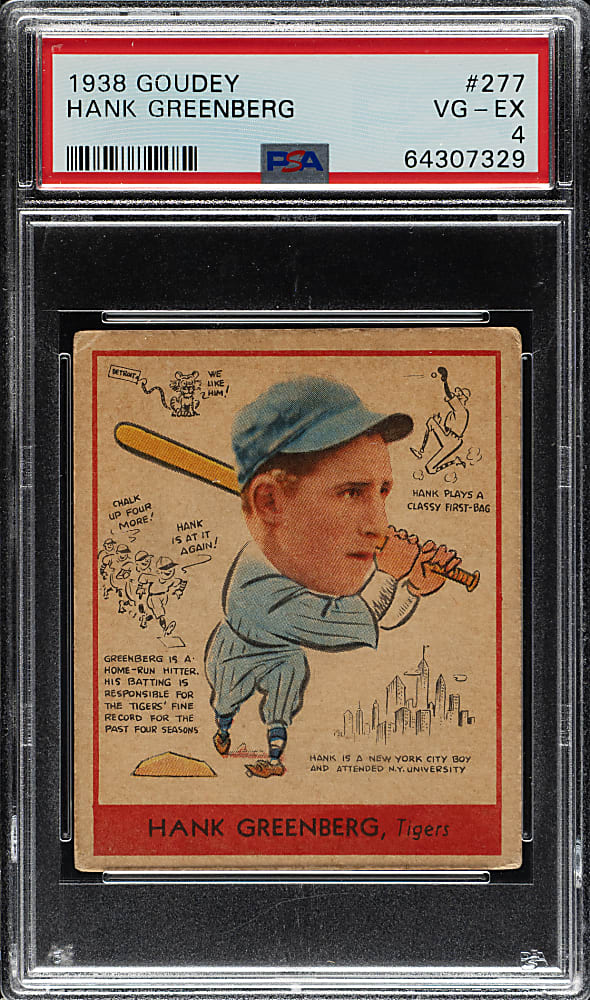 1938 R323 Goudey "Heads-Up" #277 Hank Greenberg PSA VG-EX 4