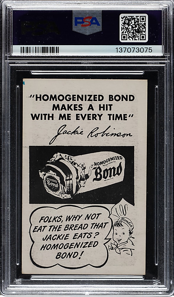 Circa 1947 Bond Bread Jackie Robinson Awaiting Pitch PSA VG-EX 4 (MK)