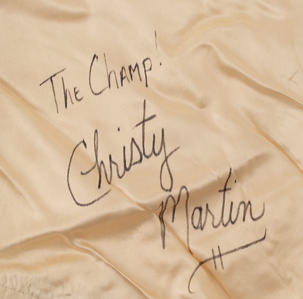 Christy Martin Signed Fight Worn Boxing Trunks with "The Champ!" Inscription - JSA