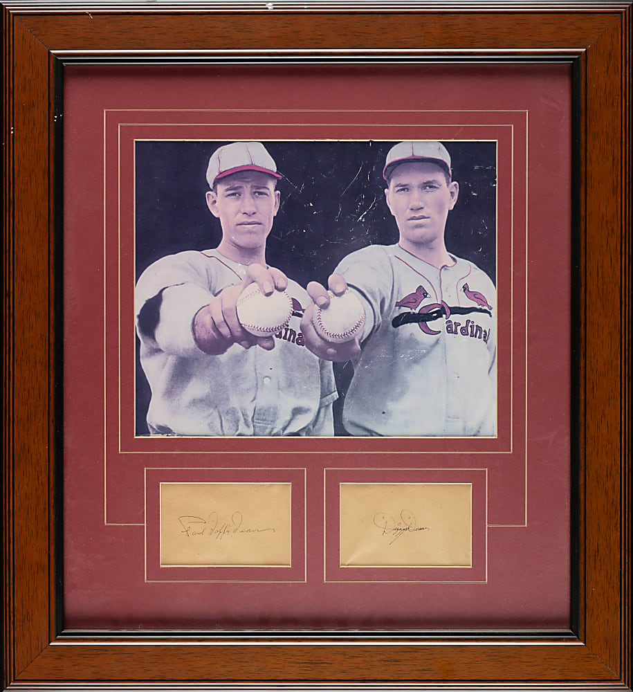 Dizzy and Daffy Dean Cut Signature Pair in Framed Display