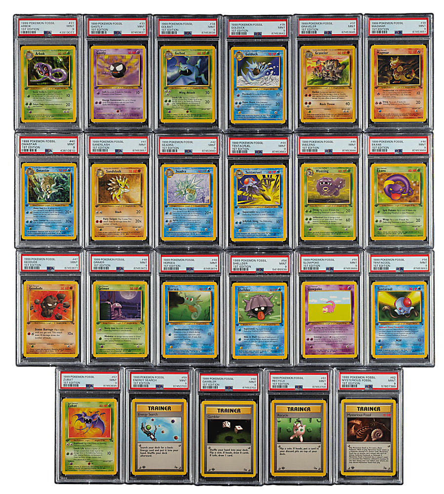 1999 Pokemon Fossil 1st Edition PSA MINT 9 Collection (27)