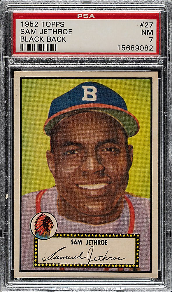 1952 Topps #27 Sam Jethroe Black Back PSA NM 7