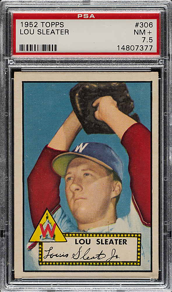 1952 Topps #306 Lou Sleater PSA NM+ 7.5