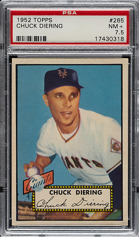 1952 Topps #265 Chuck Diering PSA NM+ 7.5