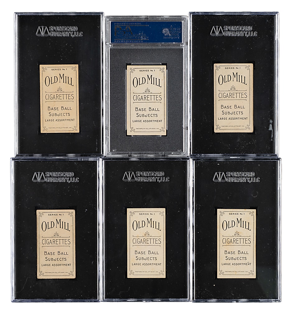1910 T210 Old Mill Tobacco "Series 1" South Atlantic League SGC-Graded Near-Complete Set (74/75)