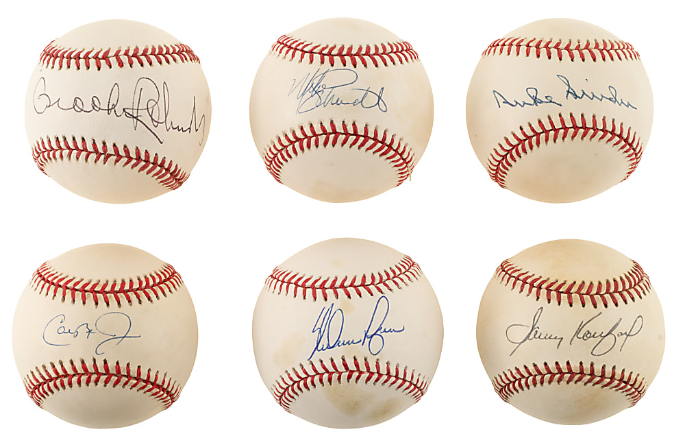 Hall of Famers Single-Signed Baseball Collection (77) Including Nolan Ryan, Sandy Koufax, and Cal Ripken Jr.