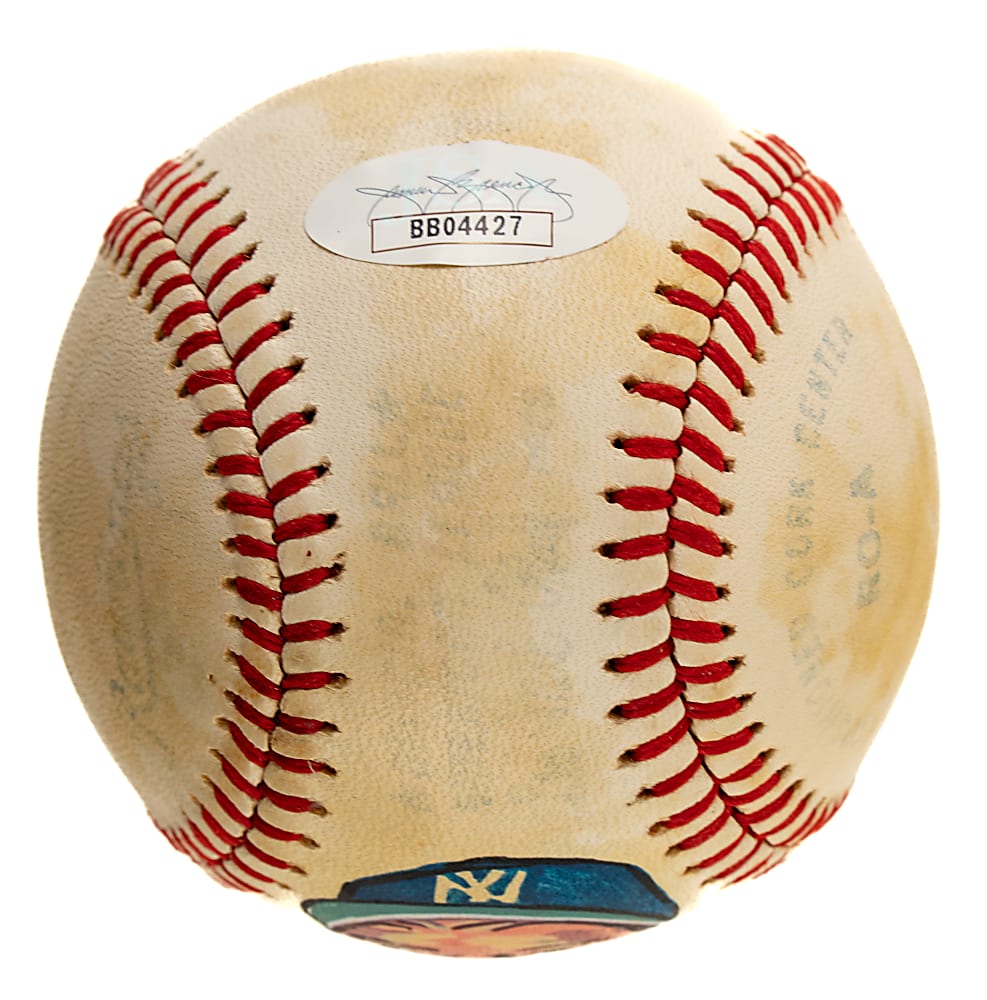 Mickey Mantle Single-Signed Portrait Baseball - JSA