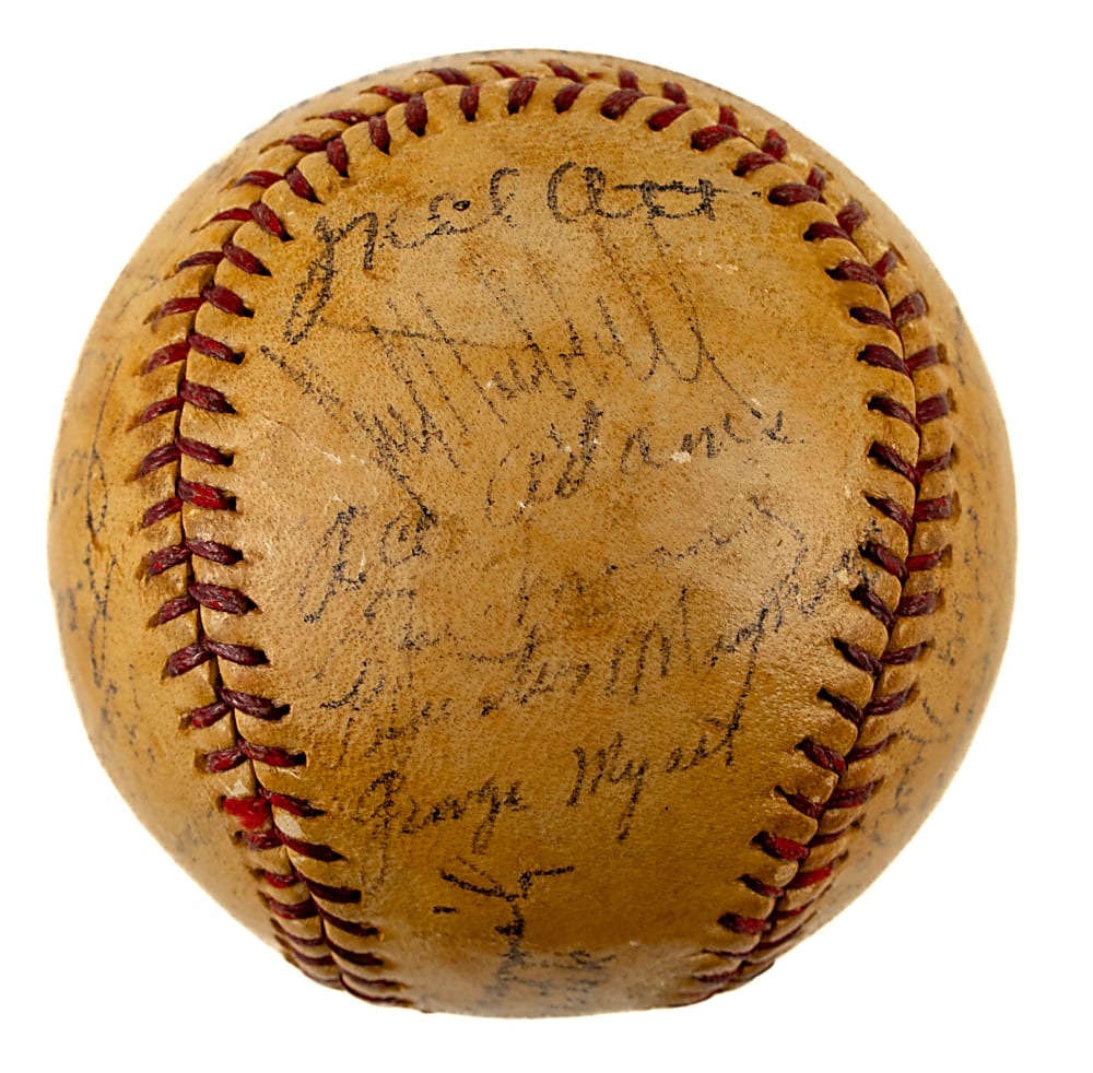 1941 New York Giants Team-Signed Baseball with Ott, Hubbell, and Terry - JSA