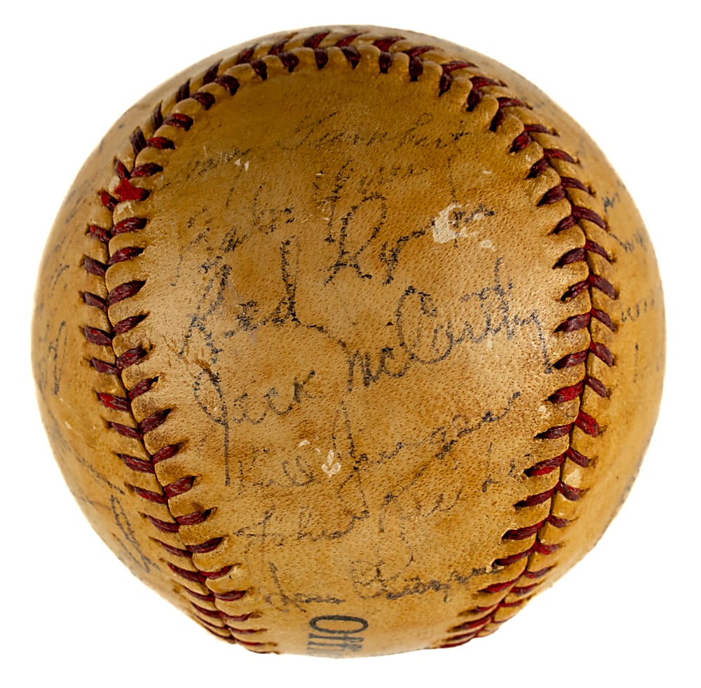 1941 New York Giants Team-Signed Baseball with Ott, Hubbell, and Terry - JSA