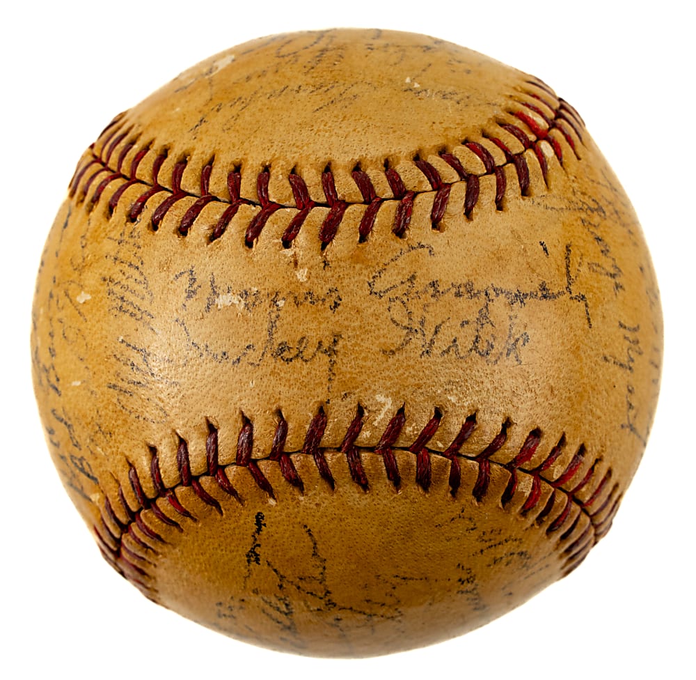 1941 New York Giants Team-Signed Baseball with Ott, Hubbell, and Terry - JSA