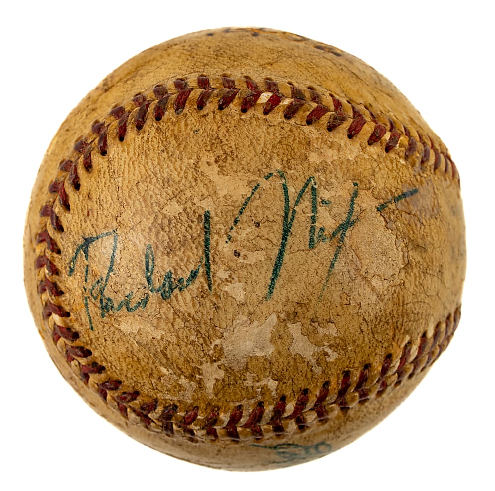 Richard Nixon, Eddie Mathews, and Joe E. Brown Multi-Signed Baseball - JSA