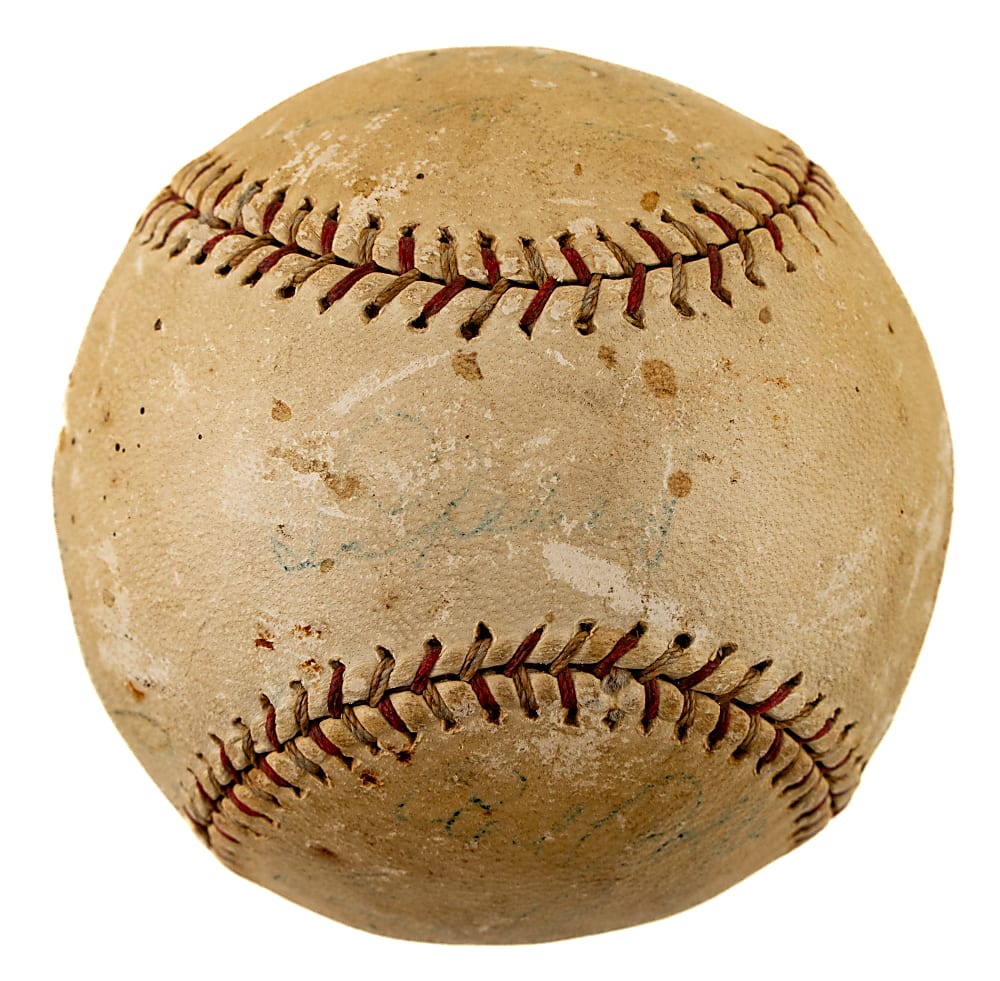 Circa 1936 New York Yankees Team-Signed Baseball with Lou Gehrig and Joe DiMaggio - JSA