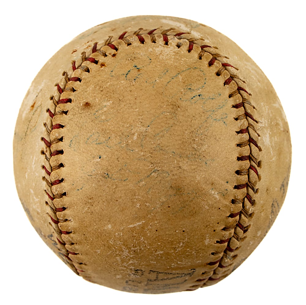 Circa 1936 New York Yankees Team-Signed Baseball with Lou Gehrig and Joe DiMaggio - JSA