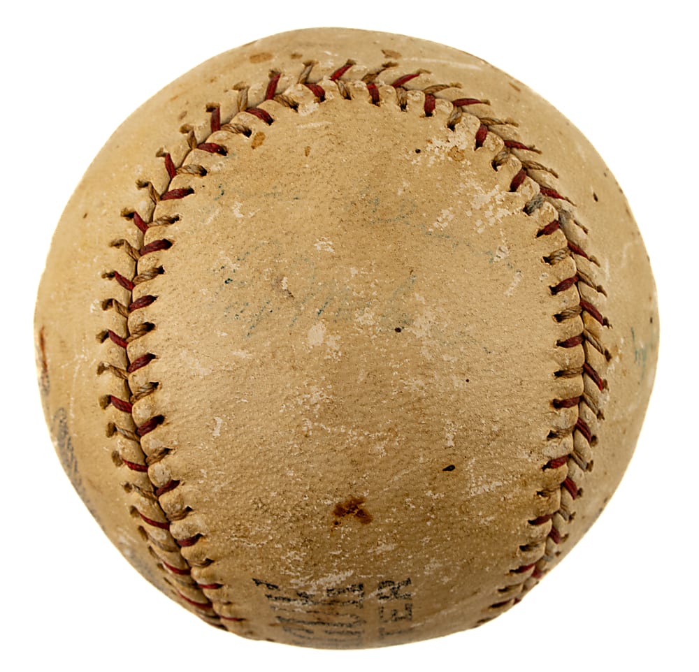 Circa 1936 New York Yankees Team-Signed Baseball with Lou Gehrig and Joe DiMaggio - JSA