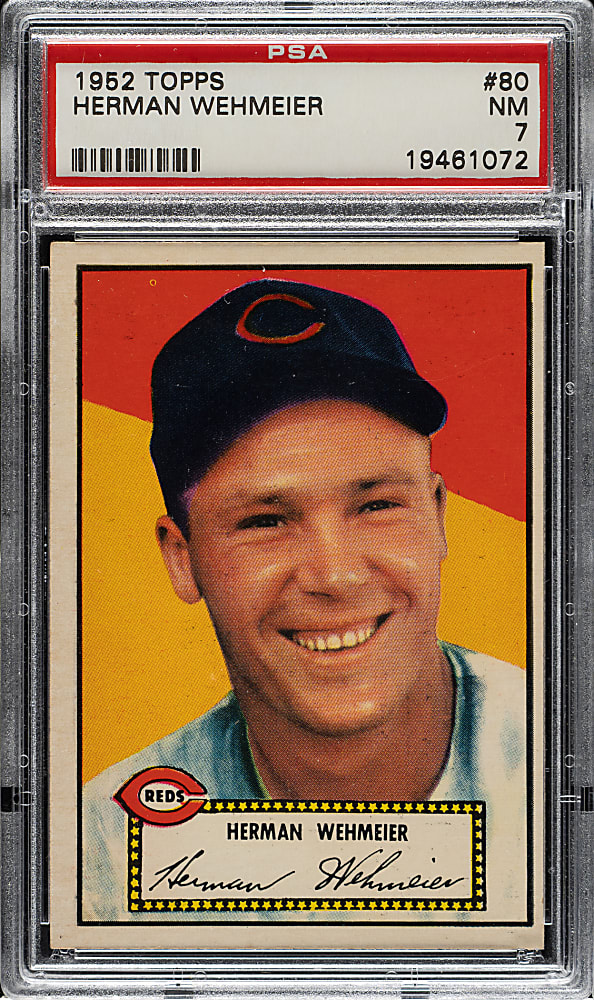 1952 Topps #80 Herman Wehmeier PSA NM 7