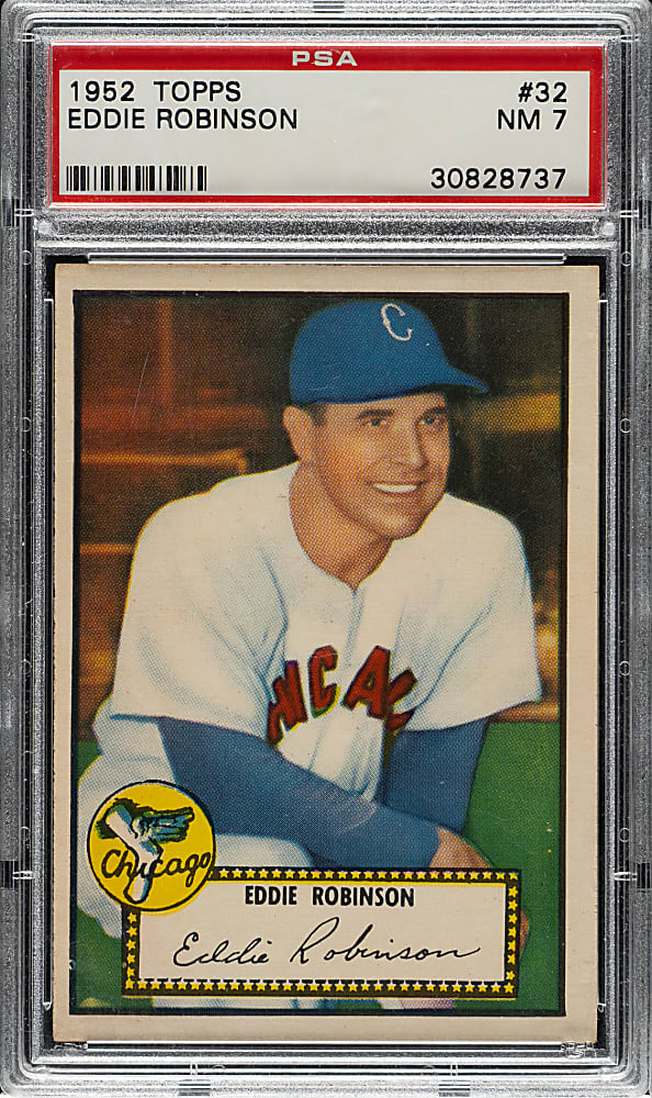 1952 Topps #32 Eddie Robinson PSA NM 7