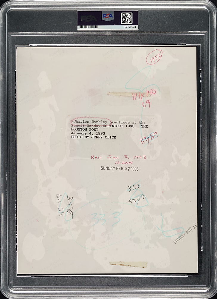 1993 Charles Barkley Houston Post Digital Printed Photograph PSA/DNA Type III