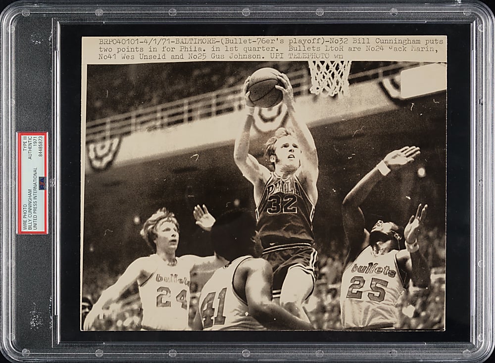 1971 Billy Cunningham United Press International Wire Photograph PSA/DNA Type III