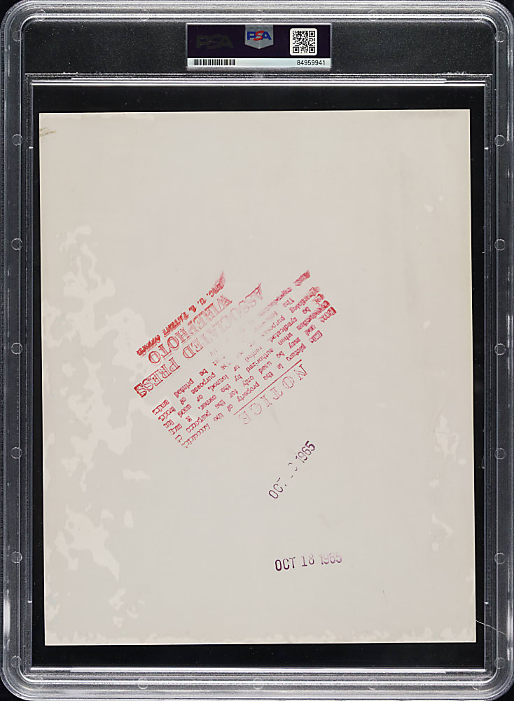 1965 Gemini VI Wally Schirra and Thomas Stafford AP Wire Photograph PSA/DNA Type III