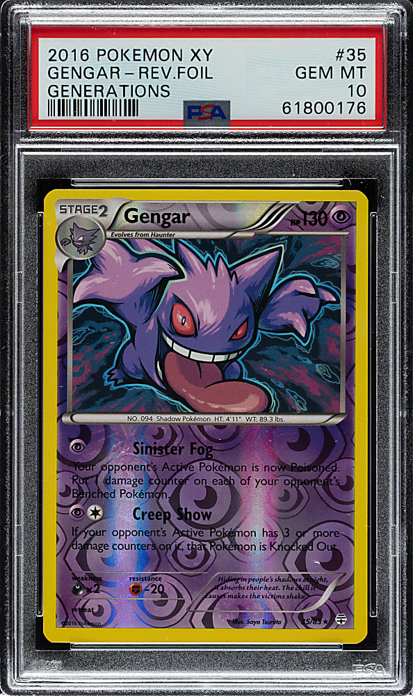 2016 Pokemon XY Generations #35 Gengar Reverse Foil PSA GEM MINT 10